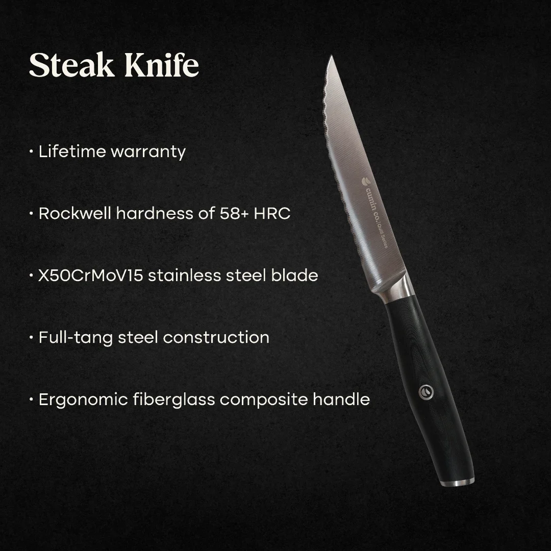 5" High Carbon Stainless Steel Steak Knife - Image 10