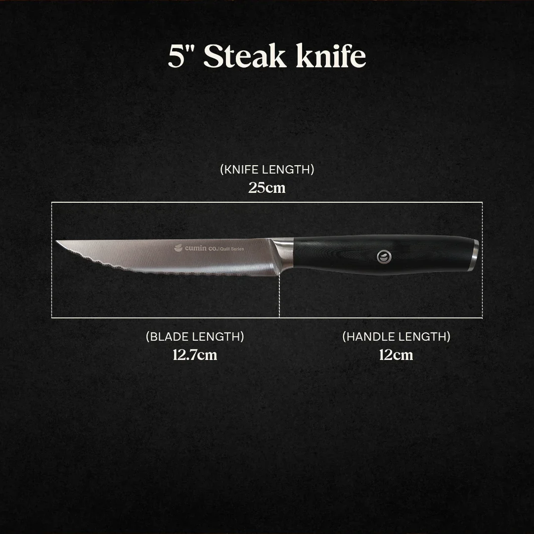 5" High Carbon Stainless Steel Steak Knife - Image 8