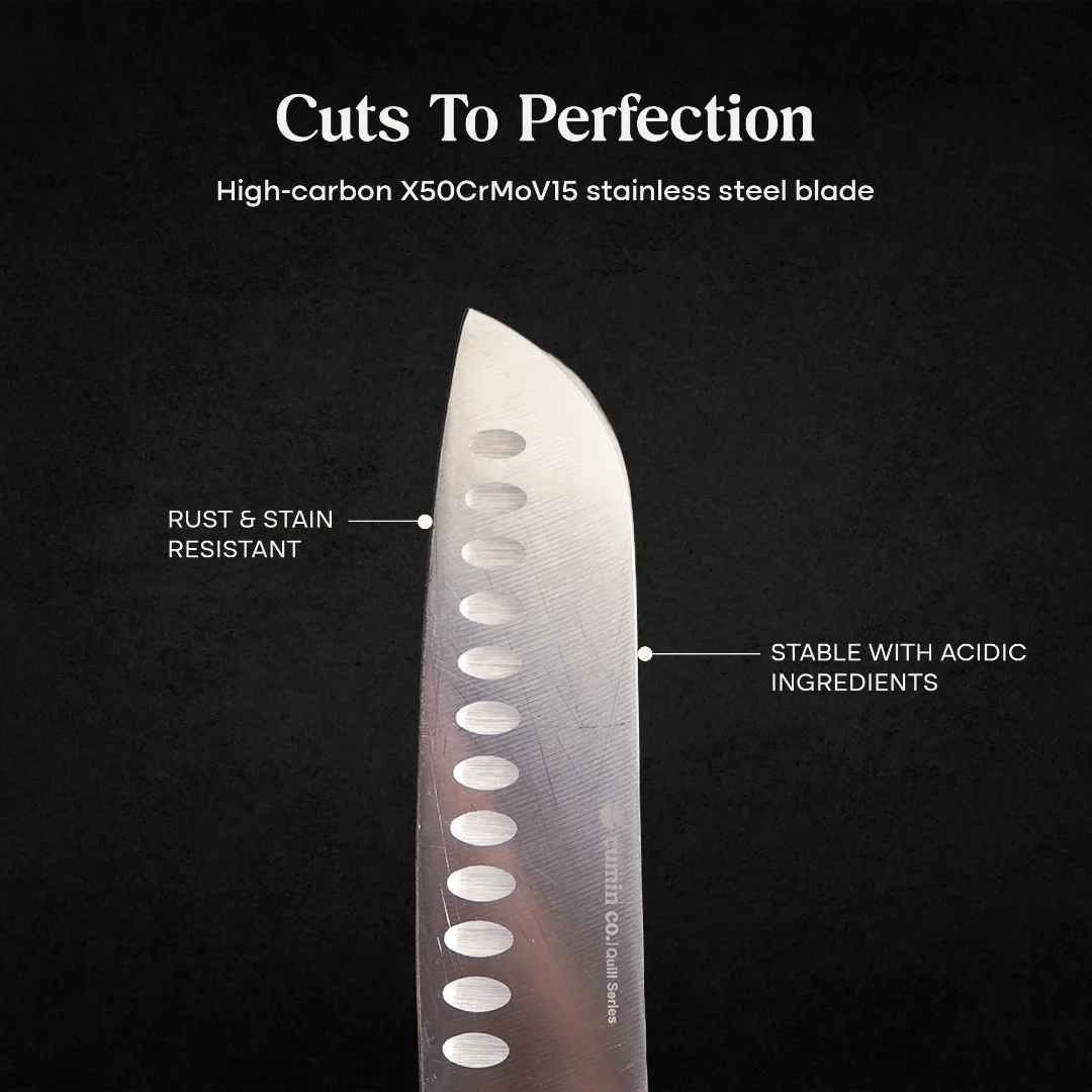 6" High Carbon Stainless Steel Santoku Knife - Image 3