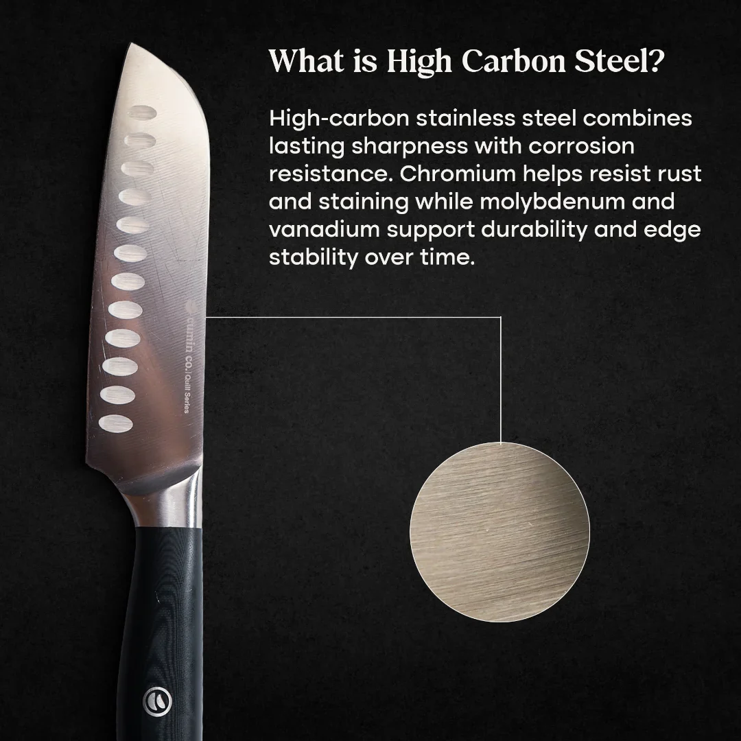 6" High Carbon Stainless Steel Santoku Knife - Image 4