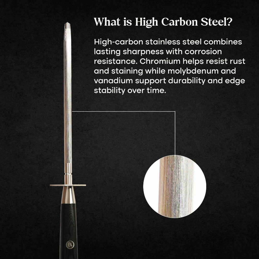 8" High Carbon Stainless Steel Sharpening Rod - Image 5