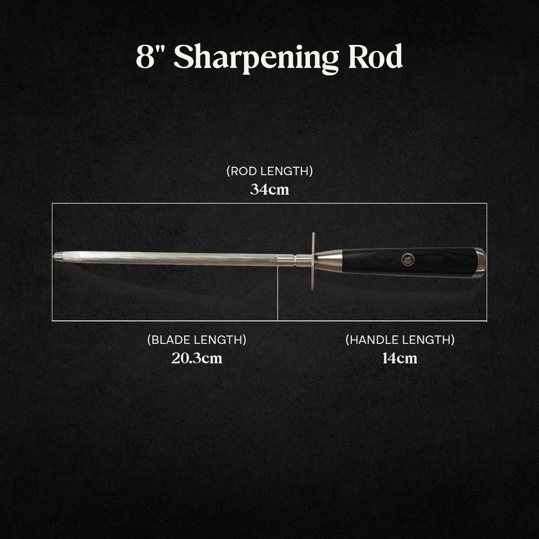 8" High Carbon Stainless Steel Sharpening Rod - Image 6