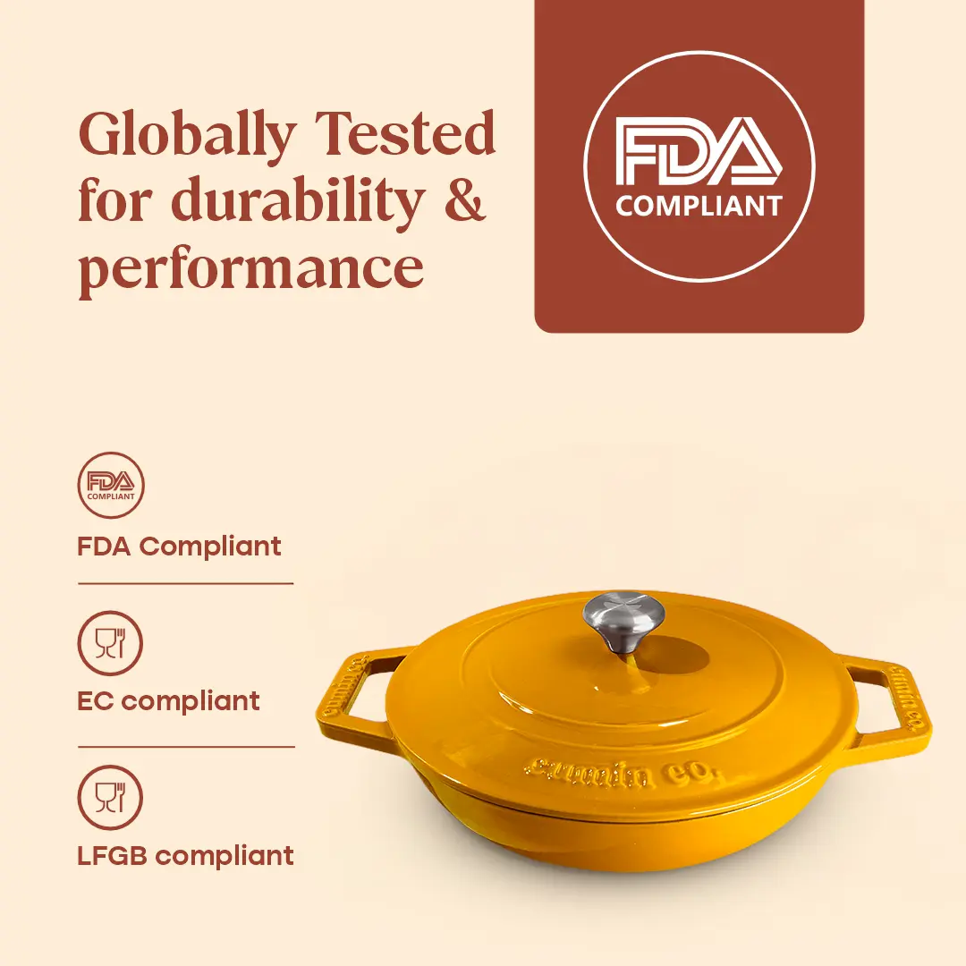 No. 10 Enamel Cast Iron Braiser (26cm) - Image 9