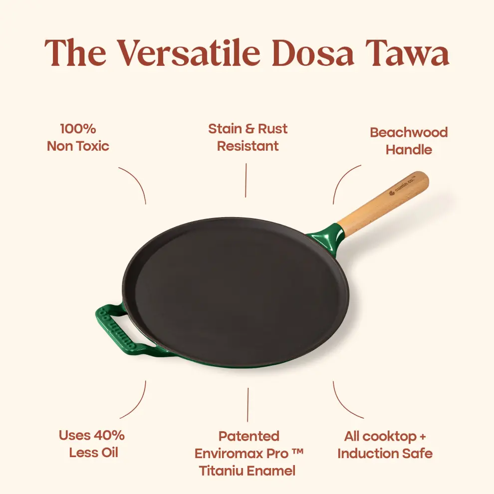 No. 11 Enamel Cast Iron Dosa Tawa (28cm) - Image 17