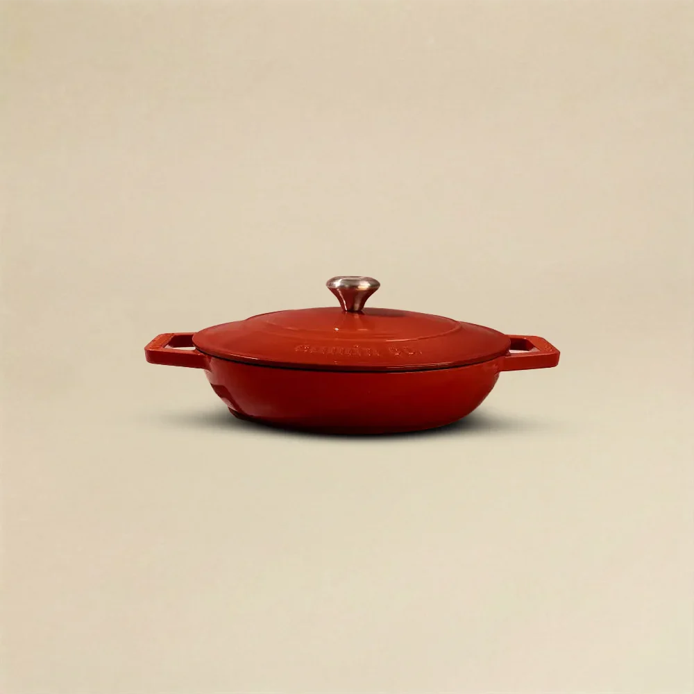 No. 10 Enamel Cast Iron Braiser (26cm) - Image 4