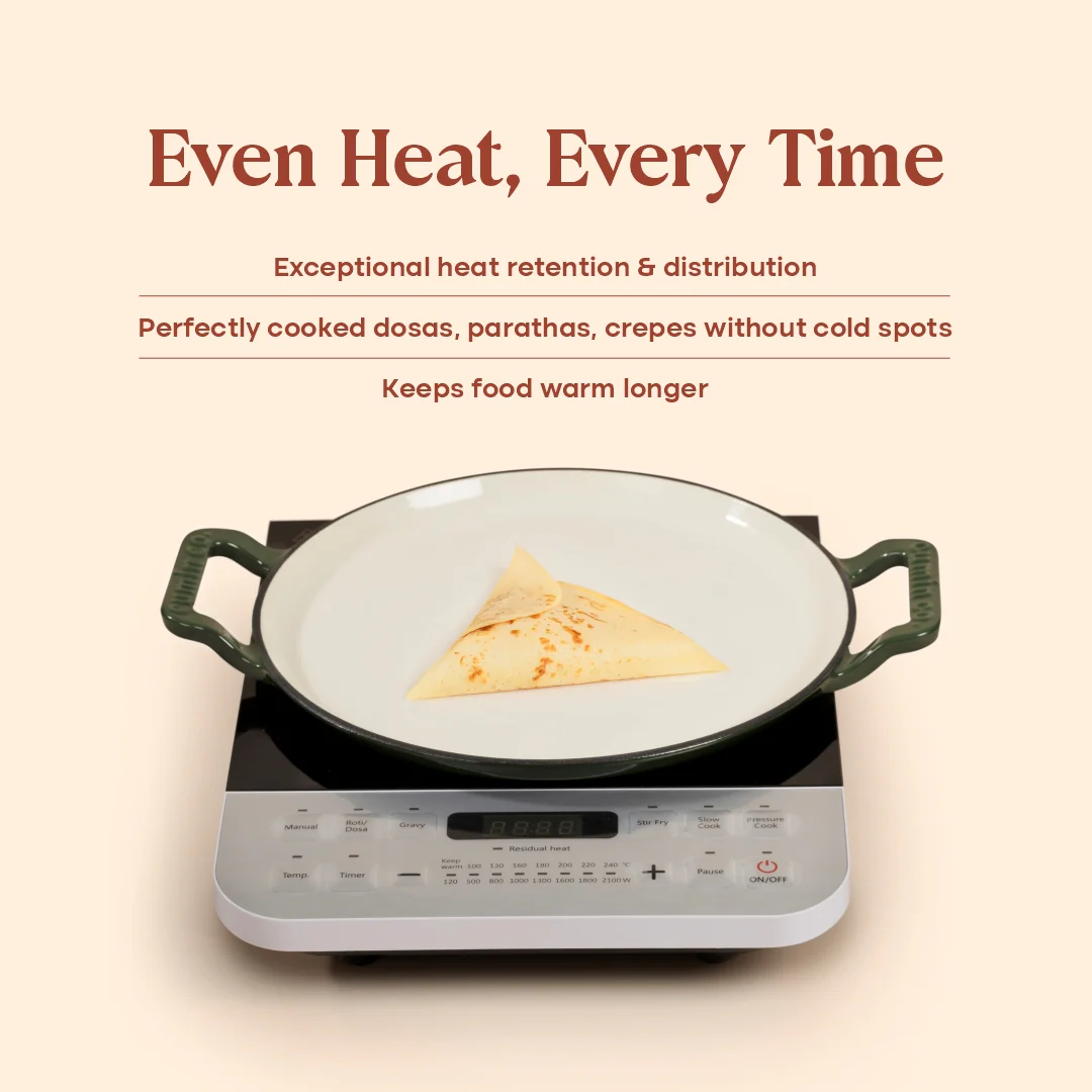 No. 11 Enamel Cast Iron Dosa Tawa (28cm) - Image 14