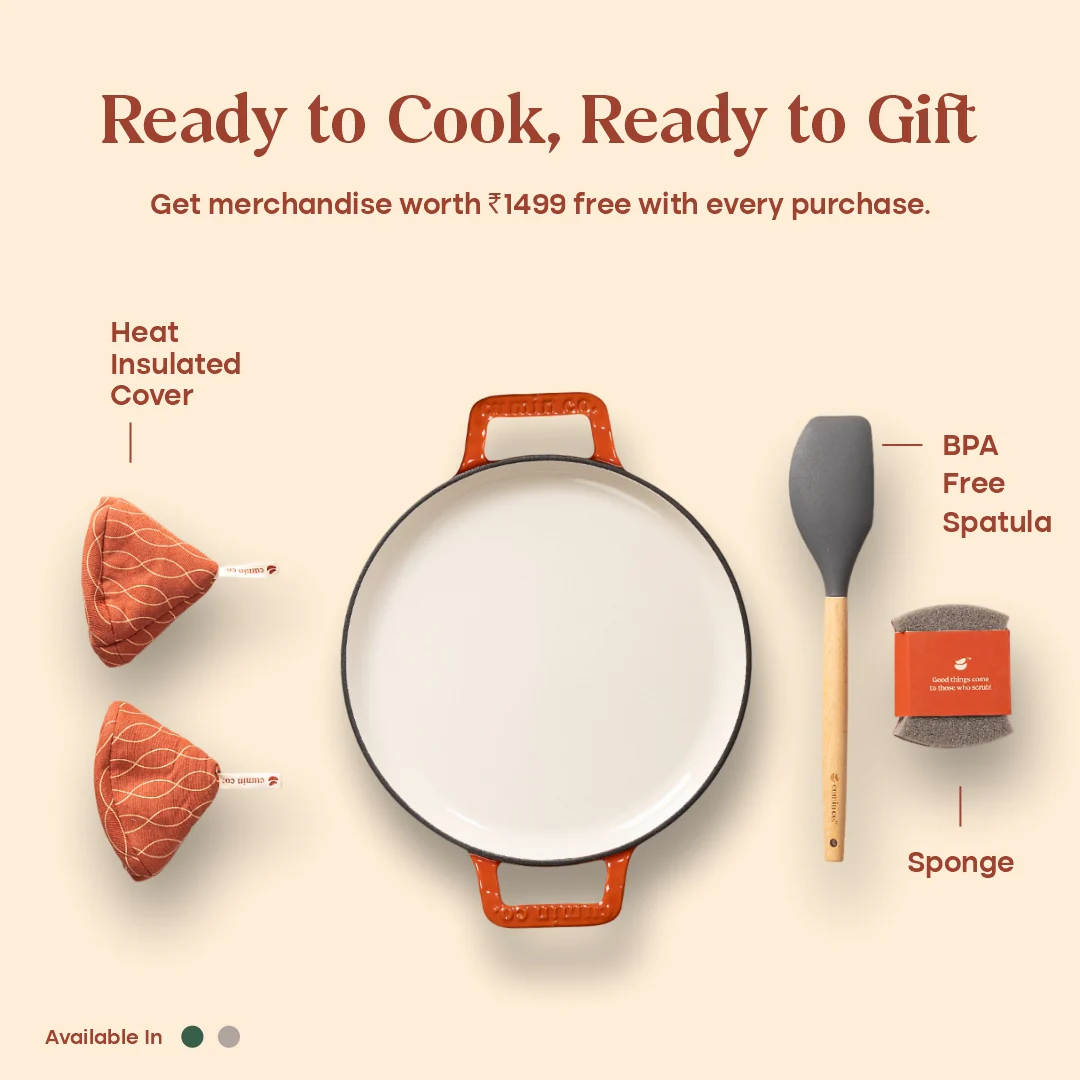 No. 11 Enamel Cast Iron Dosa Tawa (28cm) - Image 18