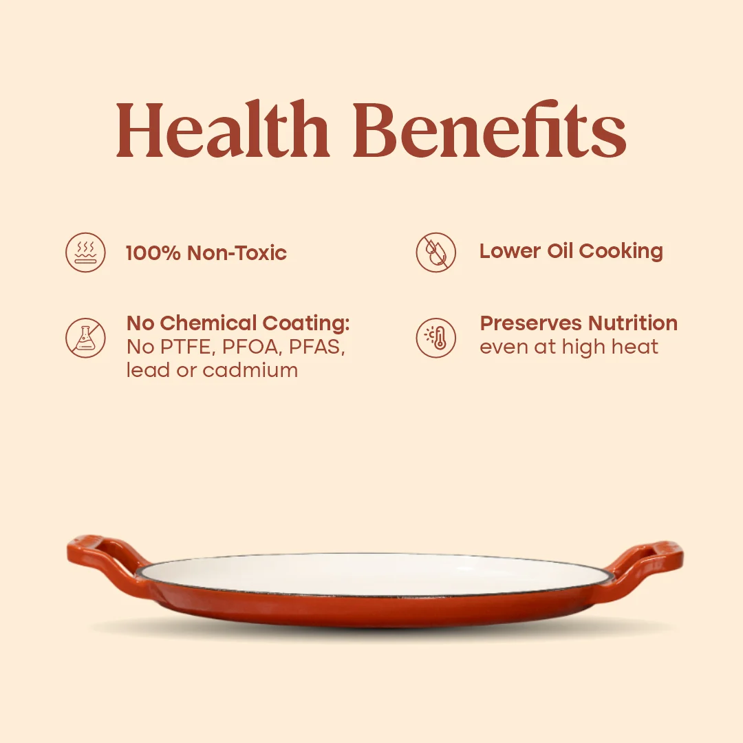 No. 11 Enamel Cast Iron Dosa Tawa (28cm) - Image 22