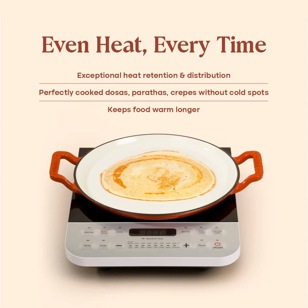 No. 11 Enamel Cast Iron Dosa Tawa (28cm) - Image 23