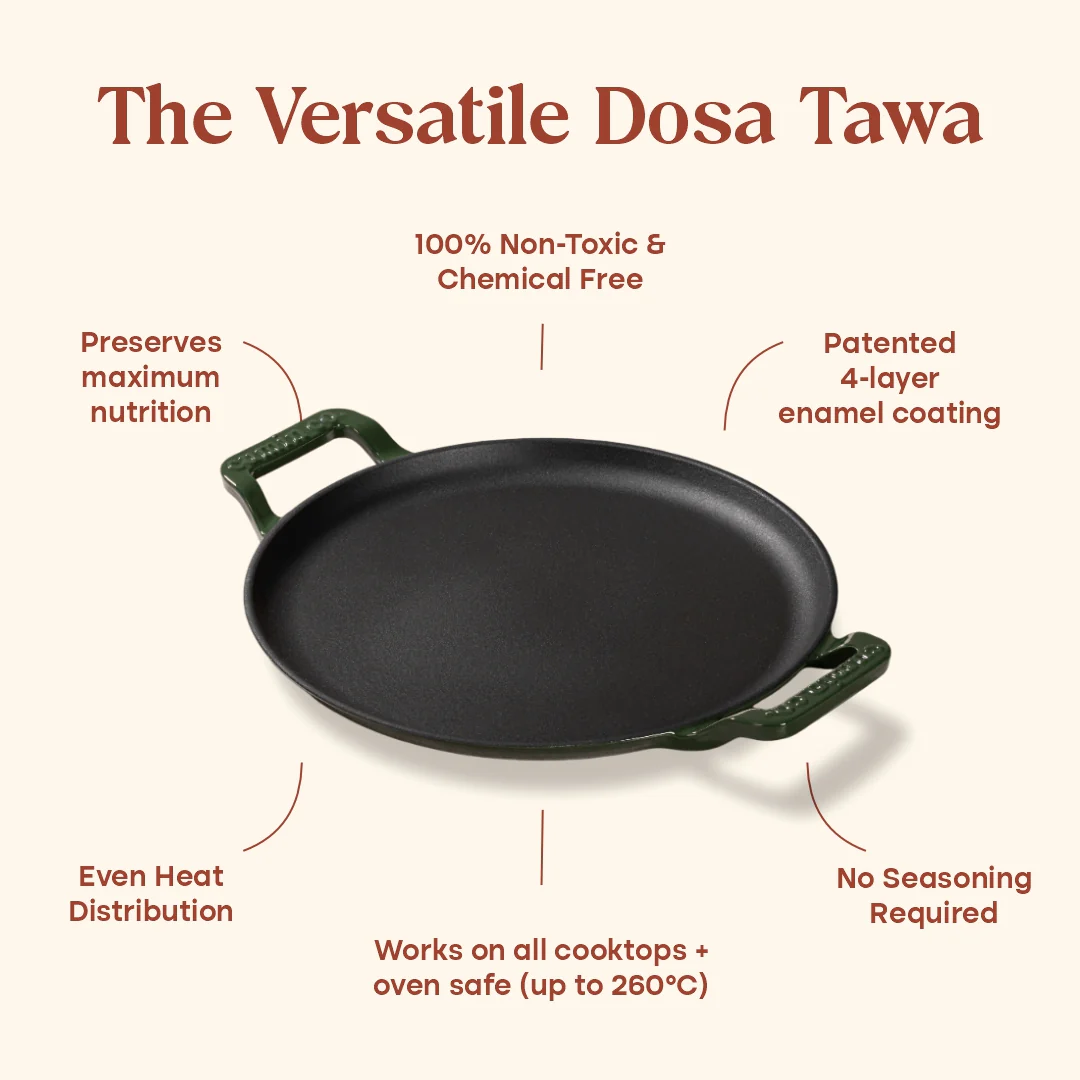 No. 11 Enamel Cast Iron Dosa Tawa (28cm) - Image 3