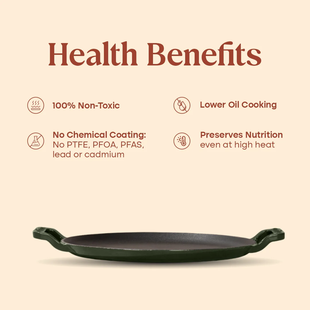 No. 11 Enamel Cast Iron Dosa Tawa (28cm) - Image 5