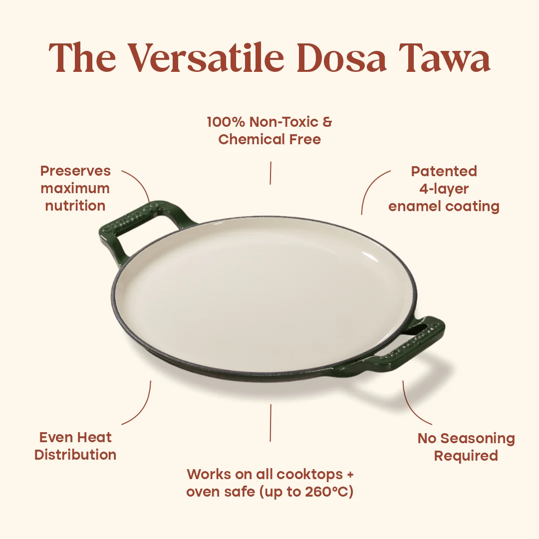 No. 11 Enamel Cast Iron Dosa Tawa (28cm) - Image 8