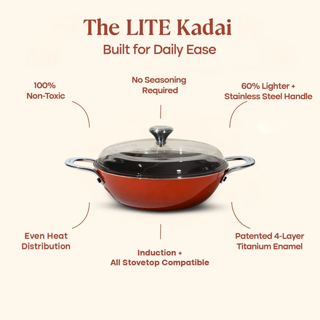 No. 11 Enamel Cast Iron Kadai LITE (3.9L) - Image 13