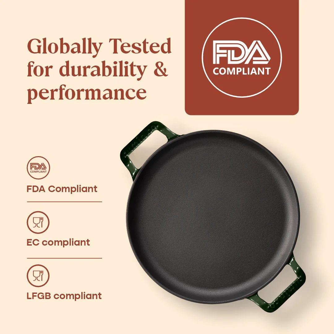 No. 12 Enamel Cast Iron Dosa Tawa (30cm) - Image 17