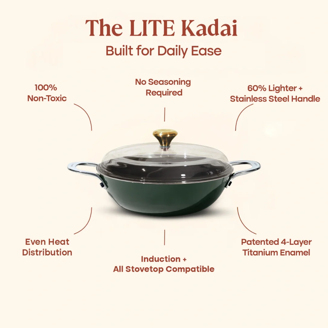 No. 13 Enamel Cast Iron Kadai LITE (5.5L) - Image 12