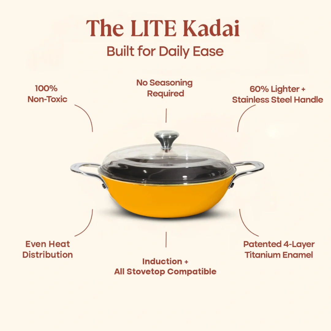 No. 13 Enamel Cast Iron Kadai LITE (5.5L) - Image 14