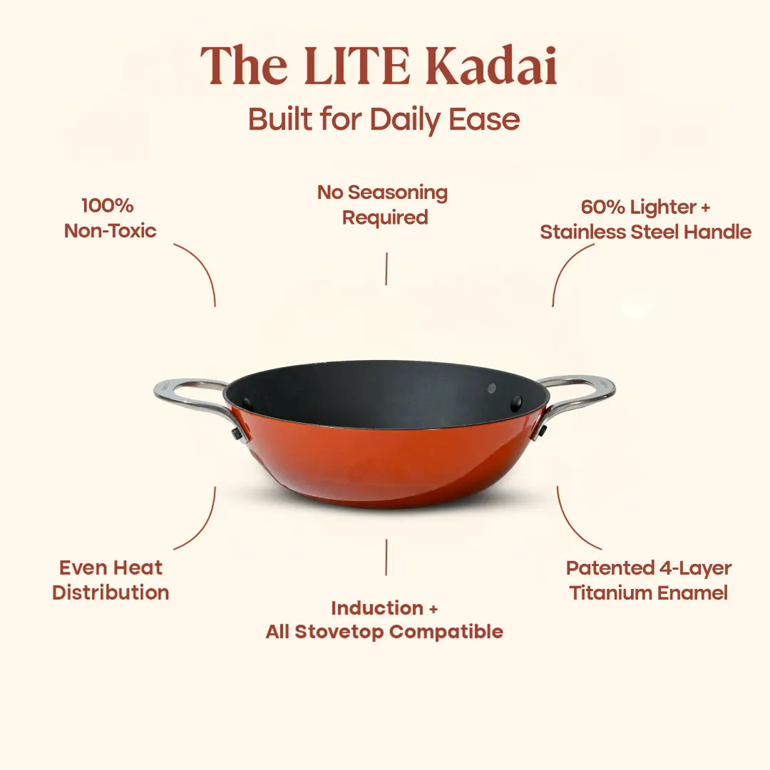 No. 13 Enamel Cast Iron Kadai LITE Without Lid (5.5L) - Image 10