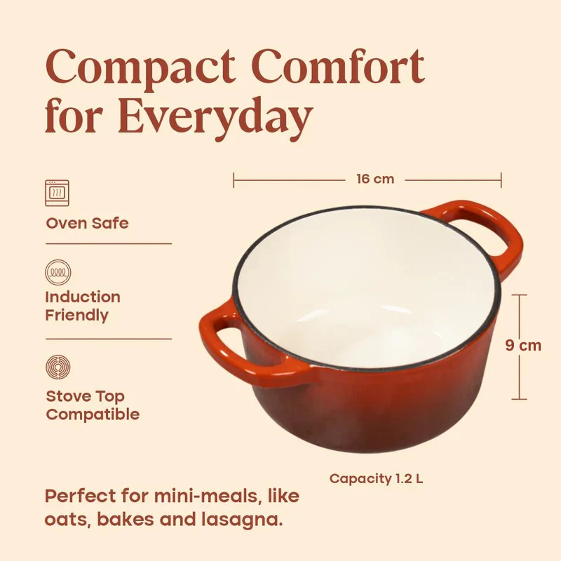 No. 6 Enamel Cast Iron Dutch Oven (1.2L) - Image 16