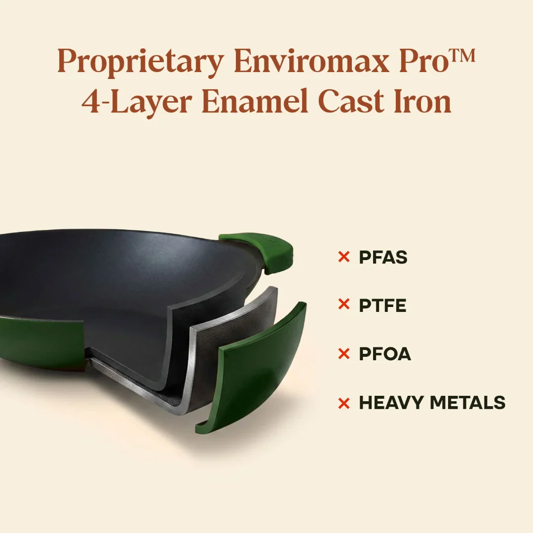 No. 8 Enamel Cast Iron Appam Pan (22cm) - Image 6
