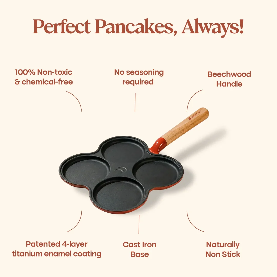 No. 8 Enamel Cast Iron Pancake Pan - Image 9
