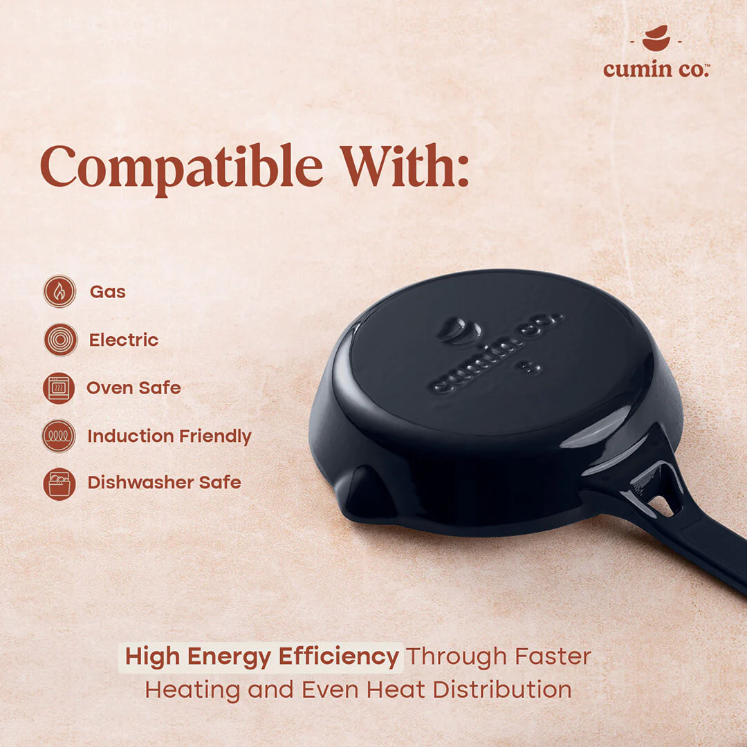No. 8 Enamel Coated Cast Iron Pan (Blue) - Image 5