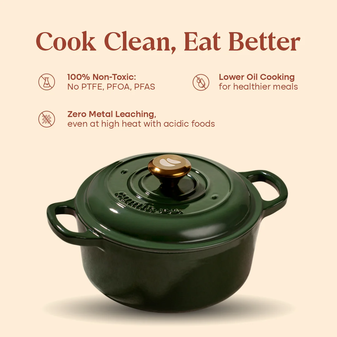 No. 8 Enamel Cast Iron Dutch Oven (2.2L) - Image 12