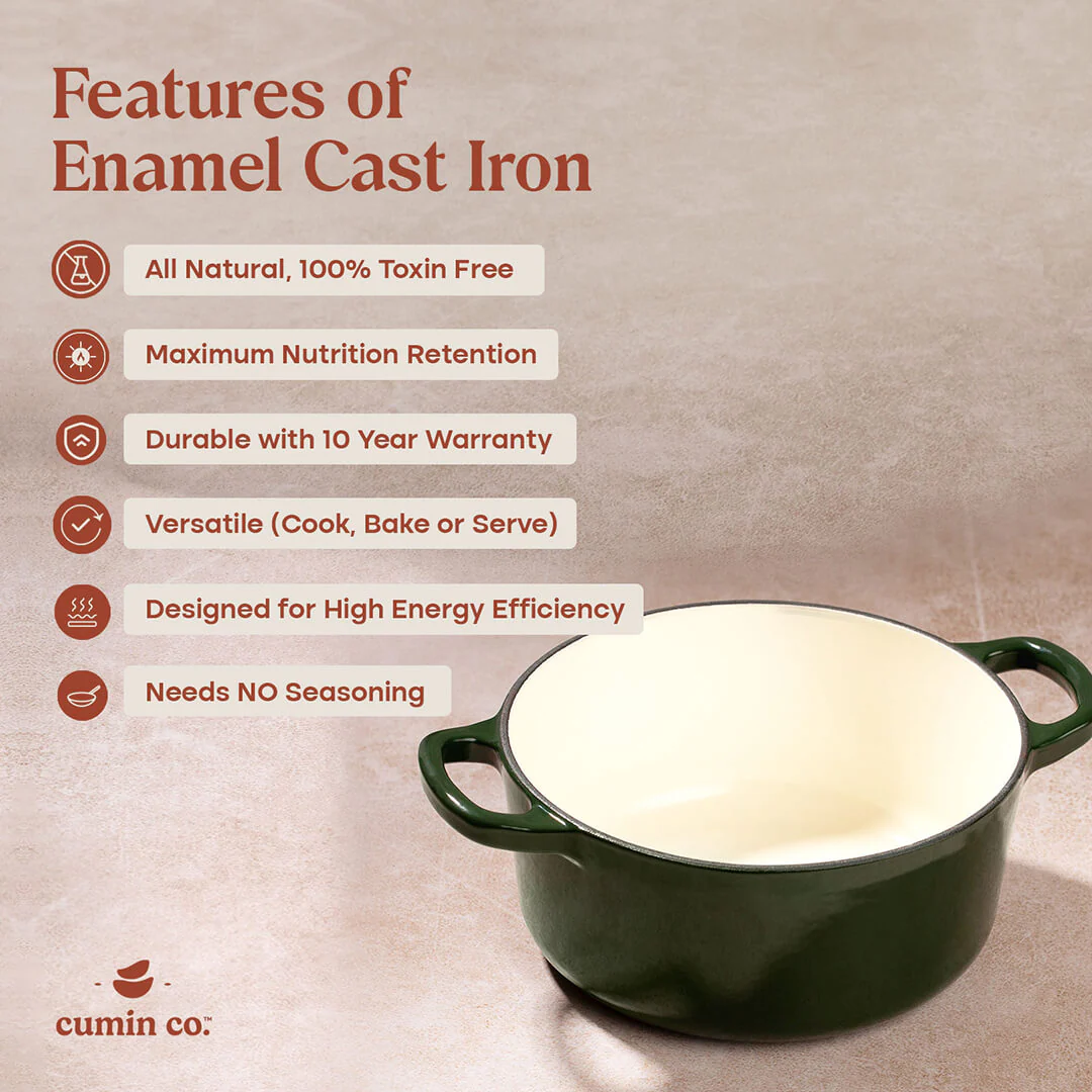 No. 8 Enamel Cast Iron Dutch Oven (2.2L) - Image 15