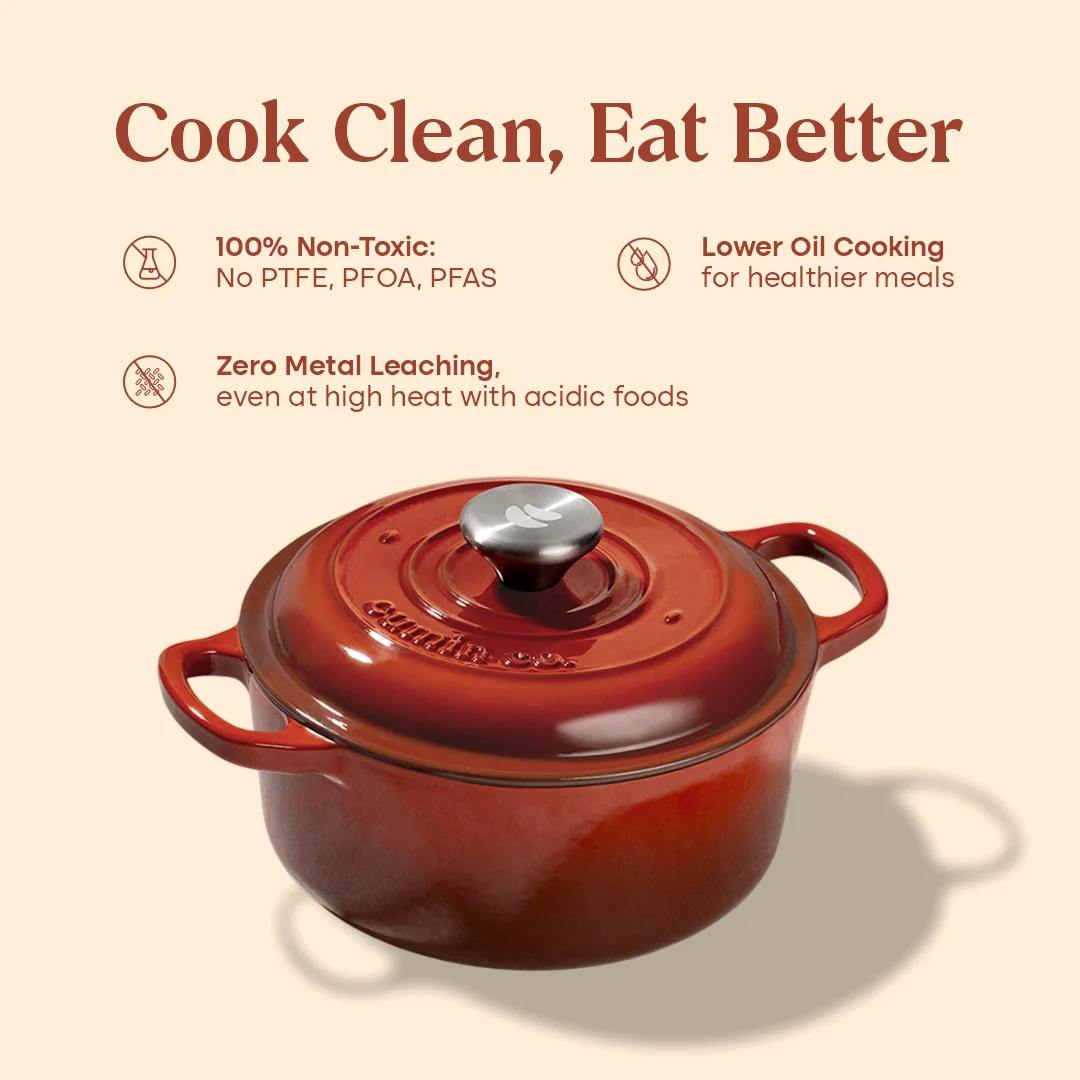 No. 8 Enamel Cast Iron Dutch Oven (2.2L) - Image 17