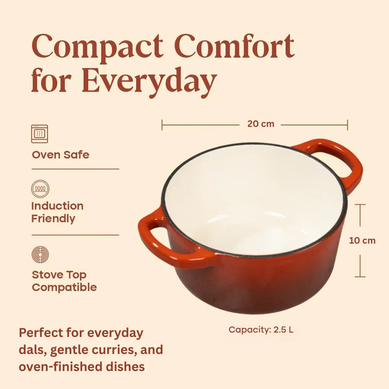 No. 8 Enamel Cast Iron Dutch Oven (2.5L) - Image 20
