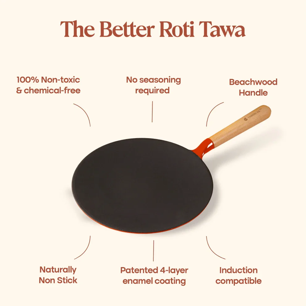 No. 10 Enamel Cast Iron Roti Tawa (26cm) - Image 14