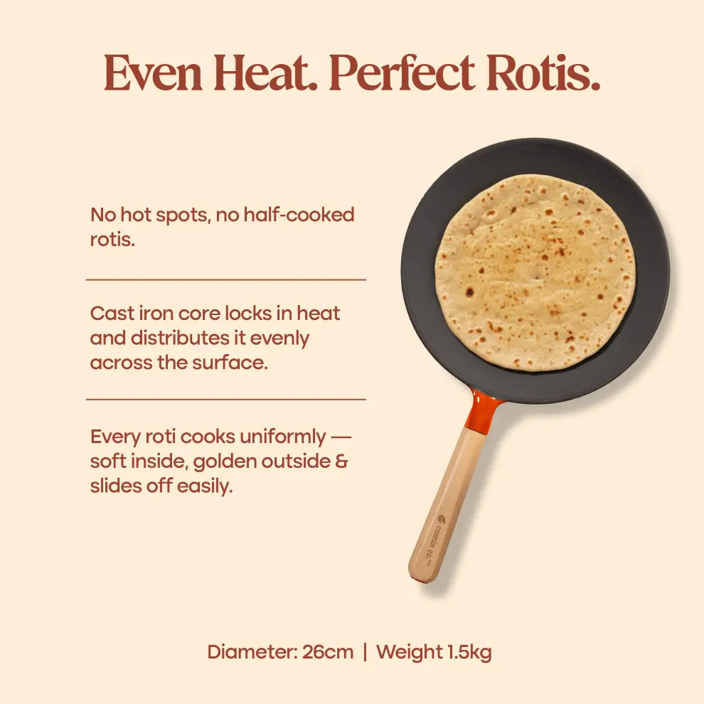 No. 10 Enamel Cast Iron Roti Tawa (26cm) - Image 18