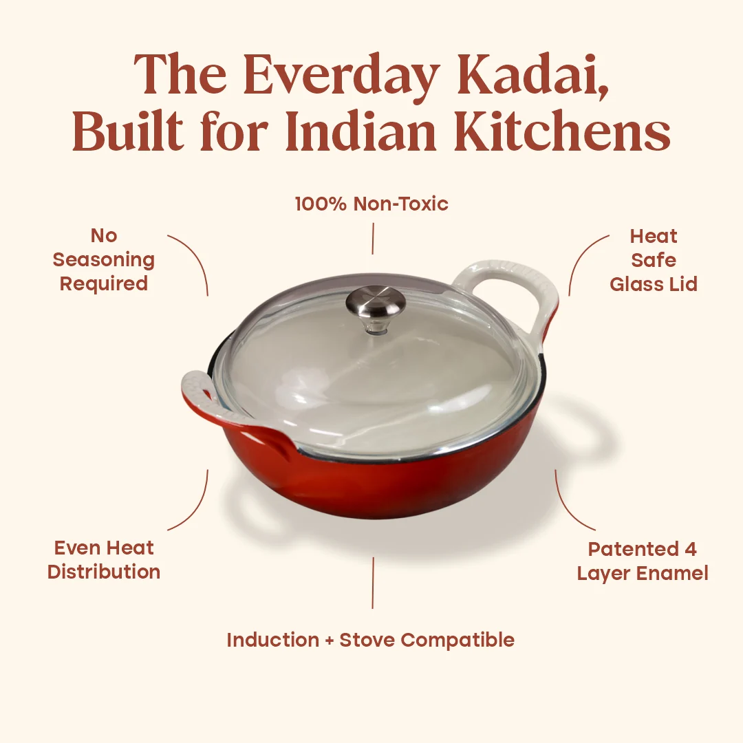 No. 10 Enamel Cast Iron Kadai (3L) - Image 14