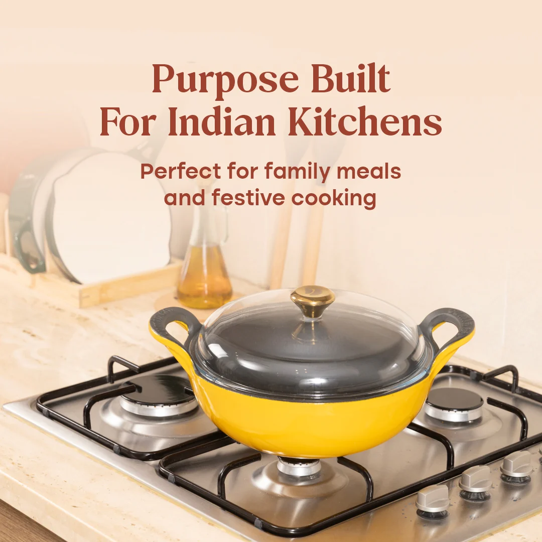 No. 10 Enamel Cast Iron Kadai (3L) - Image 20