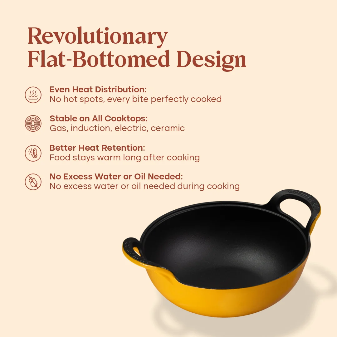 No. 10 Enamel Cast Iron Kadai (3L) - Image 19
